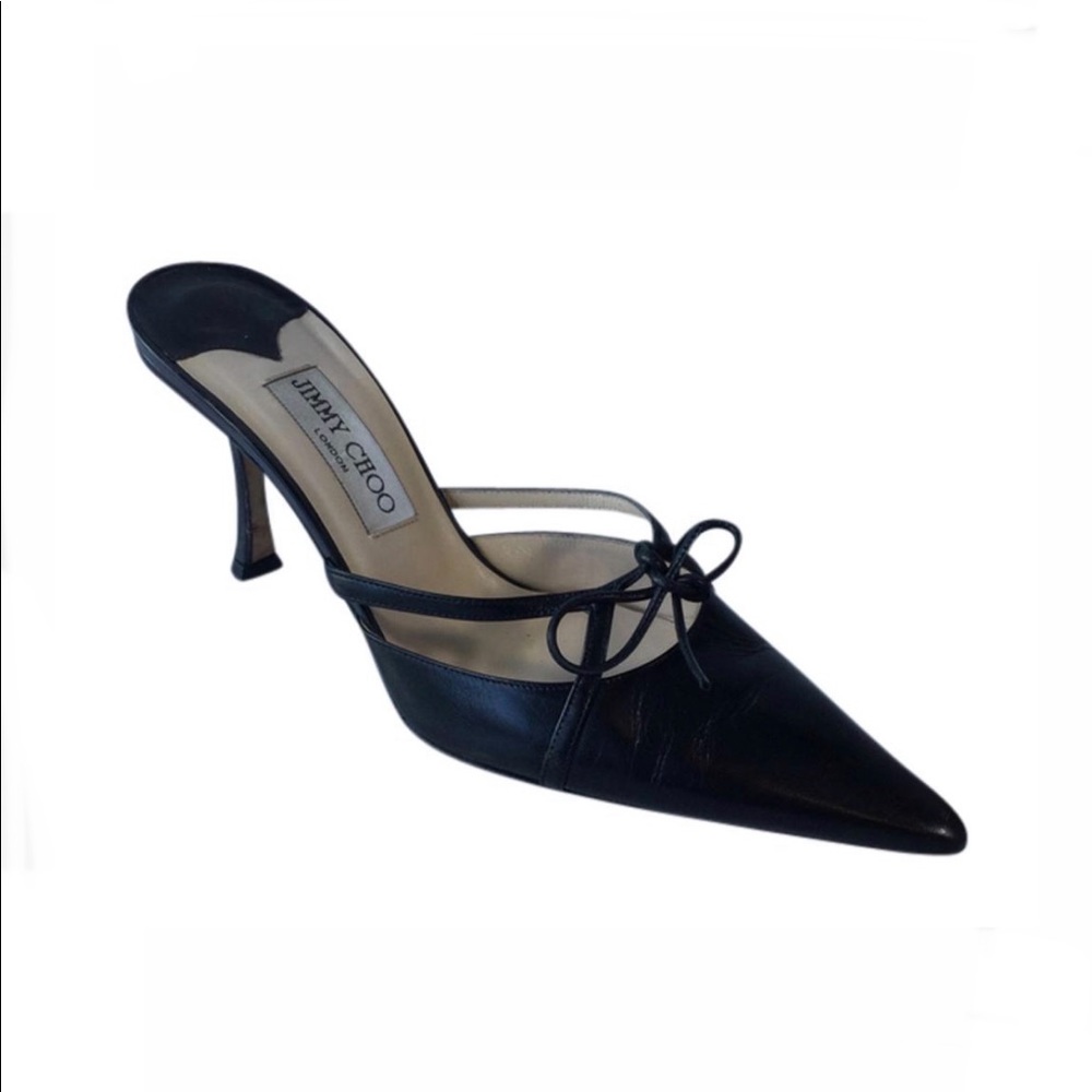 Black Satin Jimmy Choo Mules